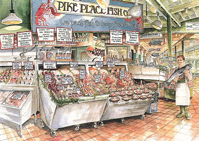 12 Blank Note Cards - Pike Place Fish Co.