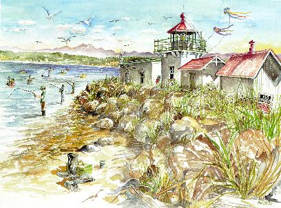 Hansville Lighthouse (Point-No-Point)  Limited Edition Print