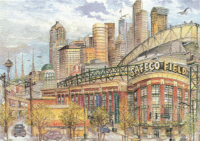 12 Blank Note Cards - Safeco Field