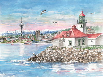 <h6>New!</h6> Alki Point Lighthouse - Limited Edition Print