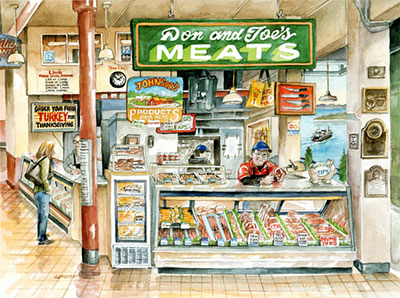 Don and Joe's Meats, Pike Place Market - Limited Edition Print