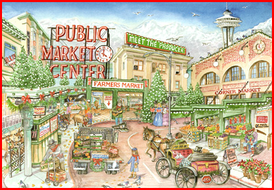 S-70 Pike Place Market - Holiday Cheer - Christmas Cards - Baker's Dozen