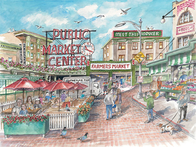 <h6>New!</h6> 1st and Pike, the true Market entrance - Limited Edition Print