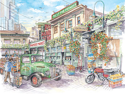 Washington Pike Place Market Coloring Page {FREE Printable!} – The Art Kit