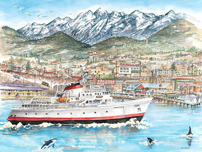 Port Angeles - The Ferry COHO - Limited Edition Print