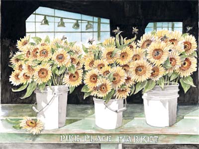 Sunflowers at the Pike Place - Limited Edition Print