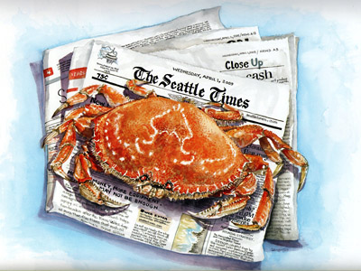 Crab courtesy of Pure Food Fish Co.,  Limited Edition Print