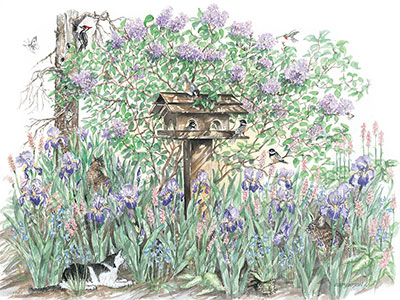 A scene from the artist's garden - Limited Edition Print