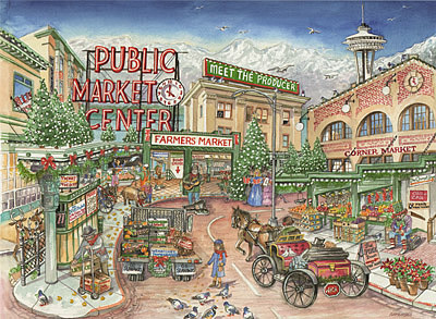 Market at Christmas - Limited Edition Print