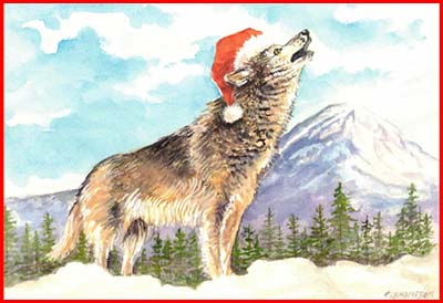 S-76 Have a howling good Holiday - Christmas Cards - Baker's Dozen