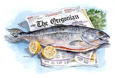 Salmon on Oregonian Limited Edition Print