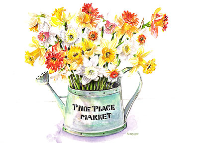 Daffodils in the Market Limited Edition Print