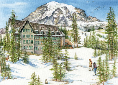 12 Blank Note Cards - Massive Mount Rainier