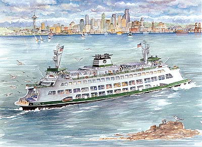 WA State Ferry, M.V. Tacoma Limited Edition Print