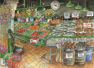 The Pike Place Market Main Arcade Limited Edition Print