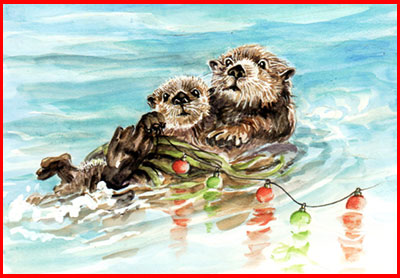 S-69 You otter have a Happy Holiday - Christmas Cards - Baker's Dozen